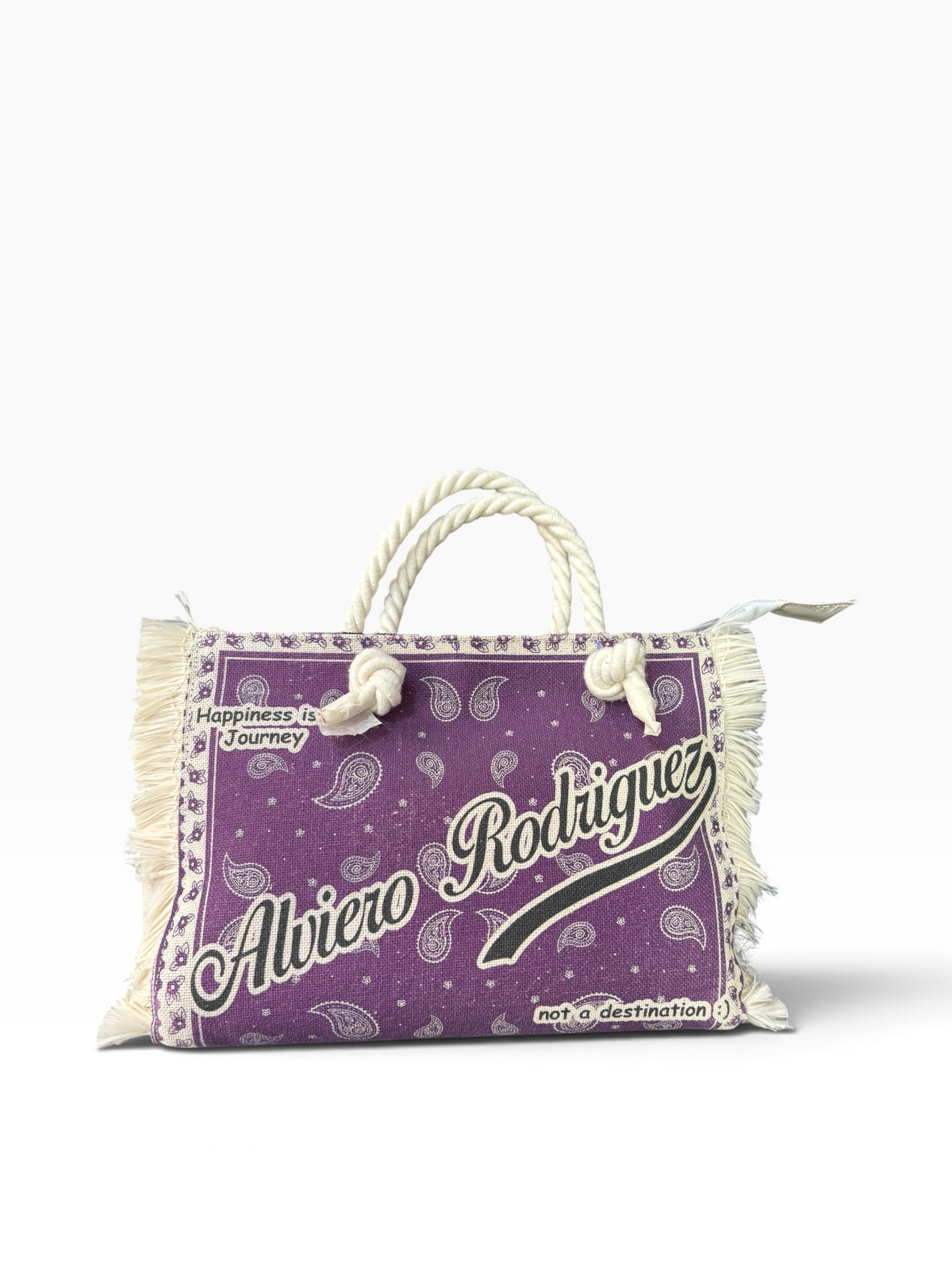 Borsa Tote Alviero Rodriguez Viola con Frange