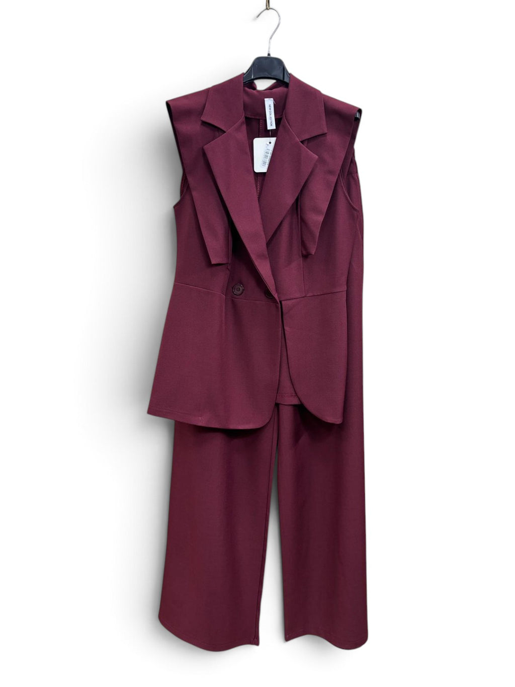 Completo Gilet & Pantalone Palazzo Bordeaux