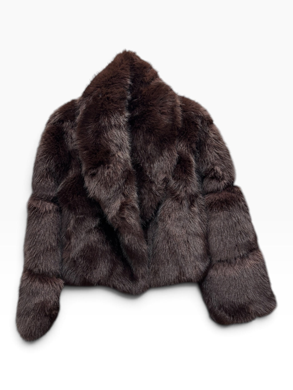 Giacca in Eco-Pelliccia Marrone Scuro