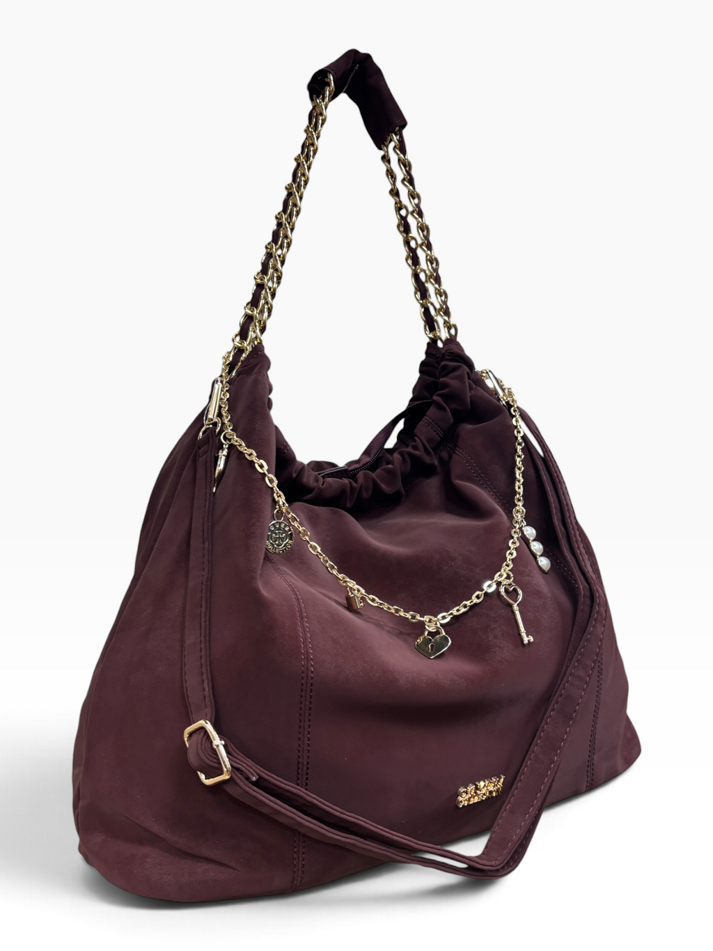 Borsa Coveri Collection Bordeaux con Catena Gioiello