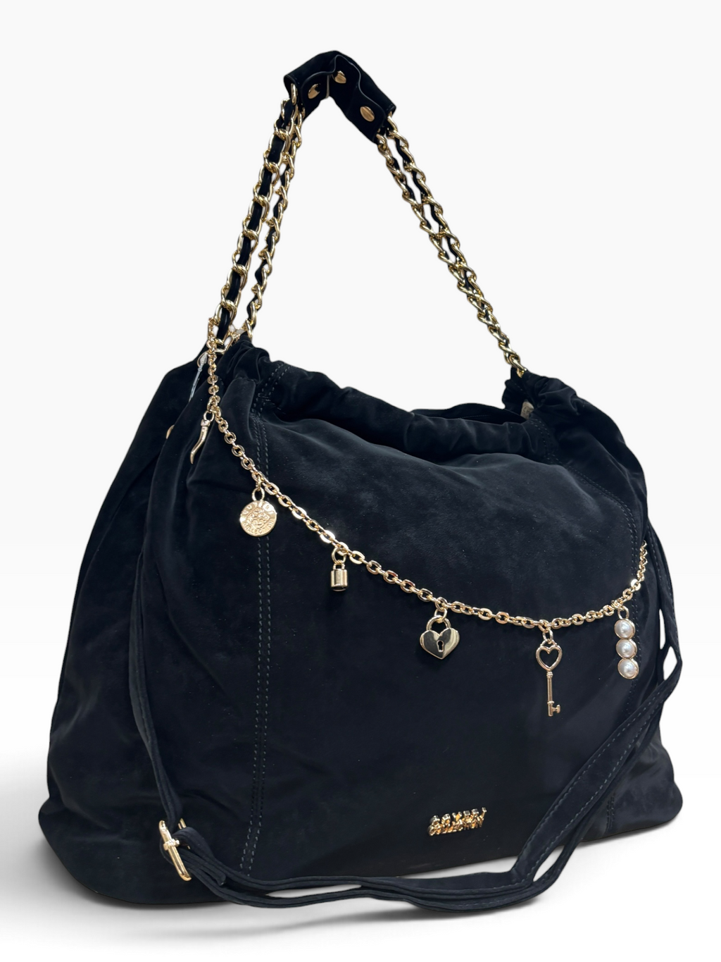 Borsa Coveri Collection Black con Catena Gioiello