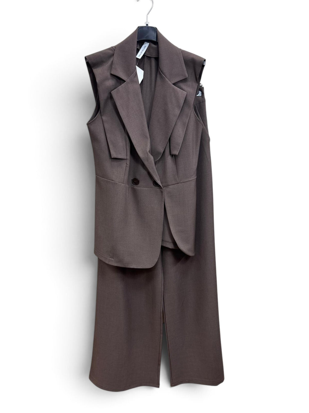 Completo Gilet & Pantalone Palazzo Marrone