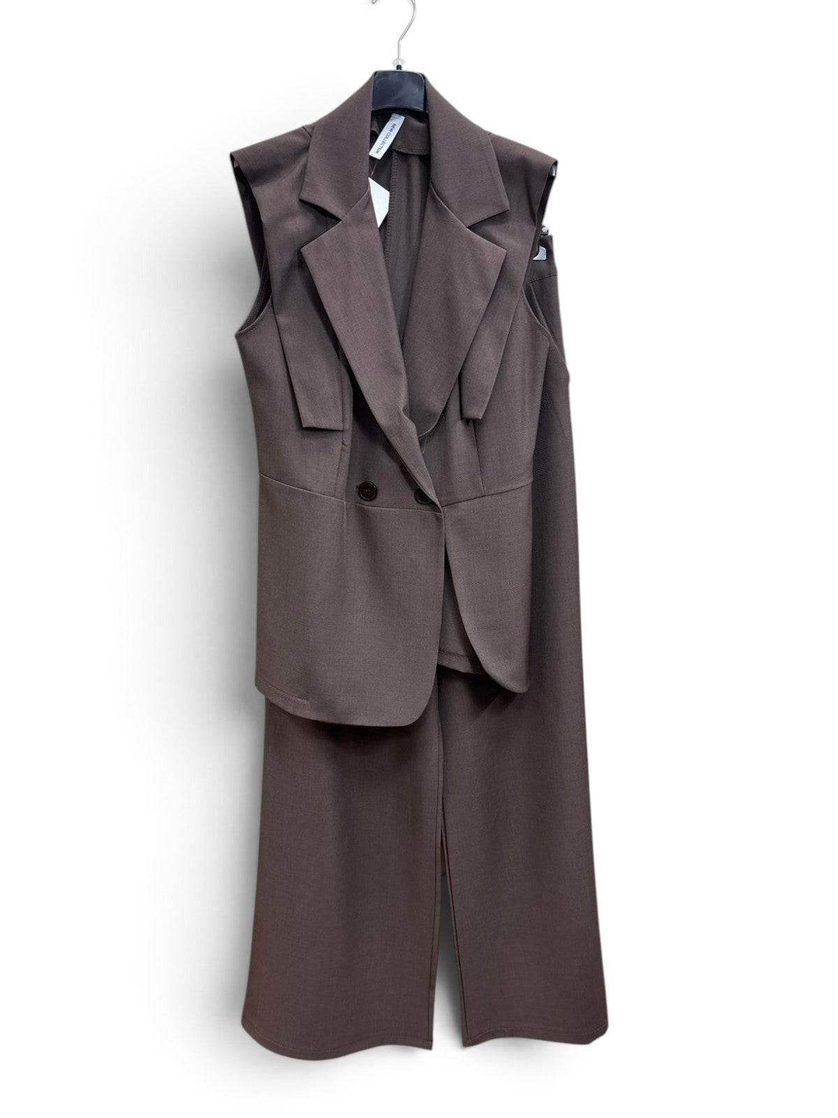 Completo Gilet & Pantalone Palazzo Marrone