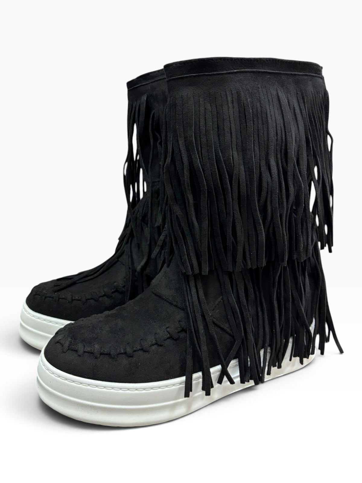 Stivaletto Frange Boho Chic Nero