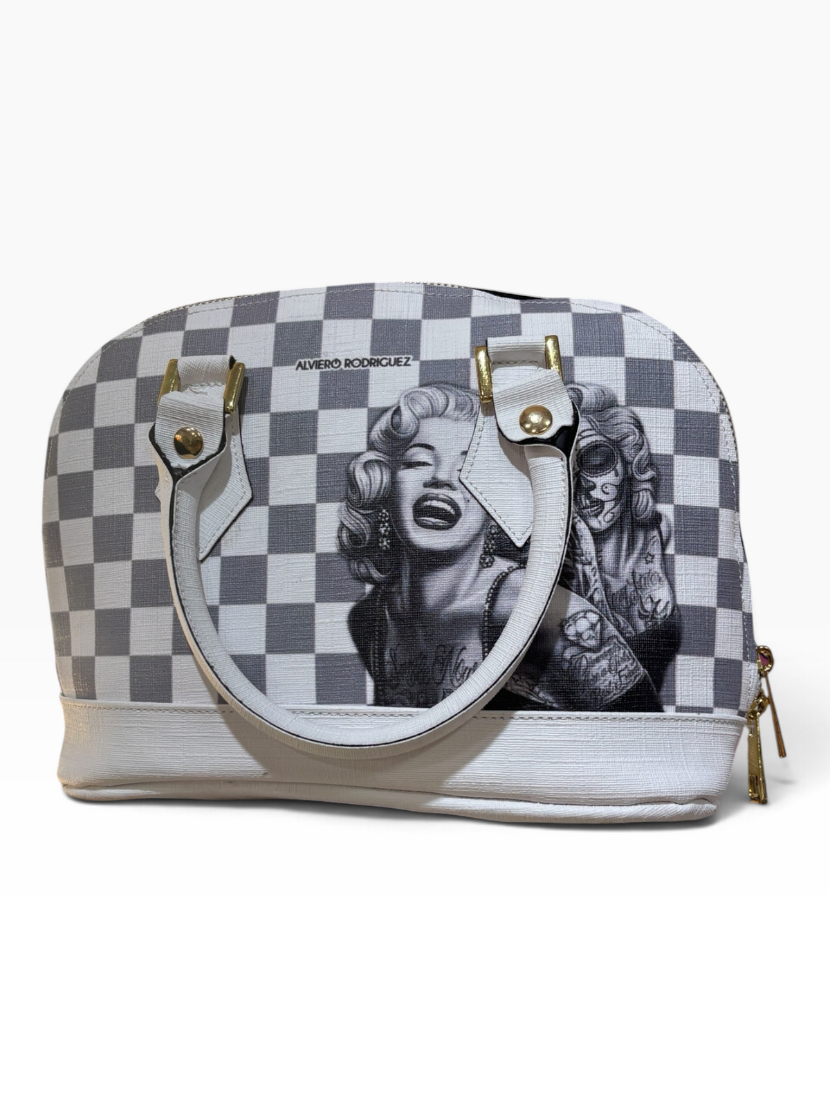 Borsa a Spalla Alviero Rodriguez Bianca con Grafiche