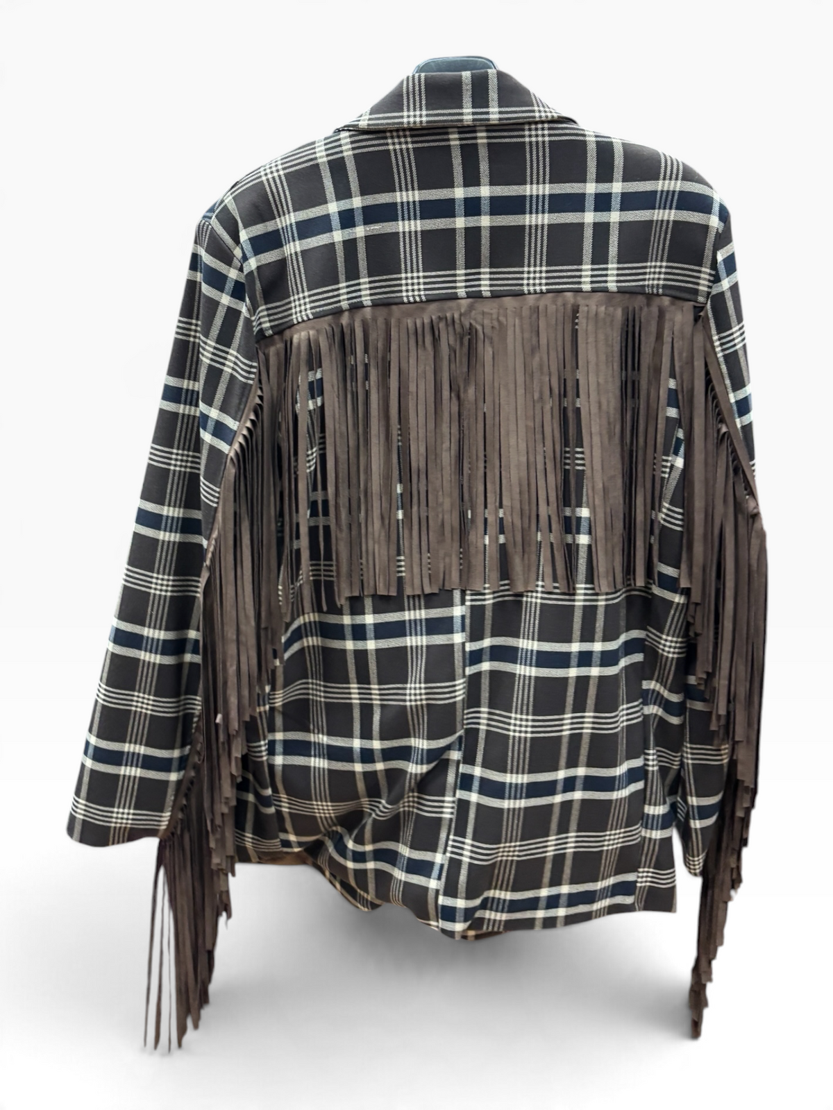 Blazer Country Chic – Tartan con Frange Western