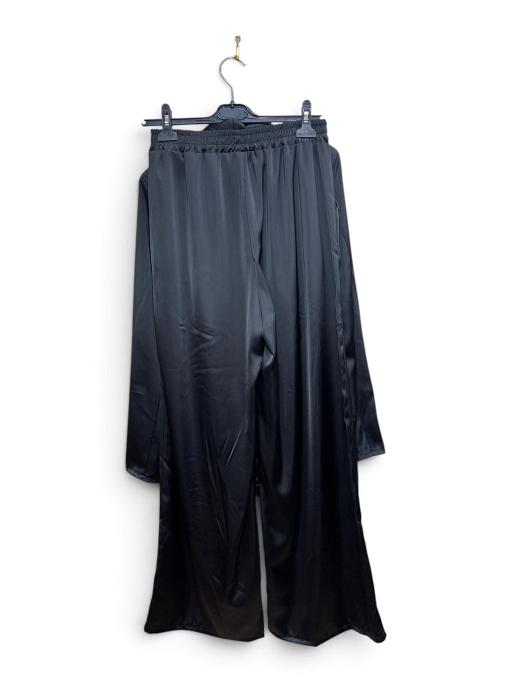 Completo Satin Palazzo Nero