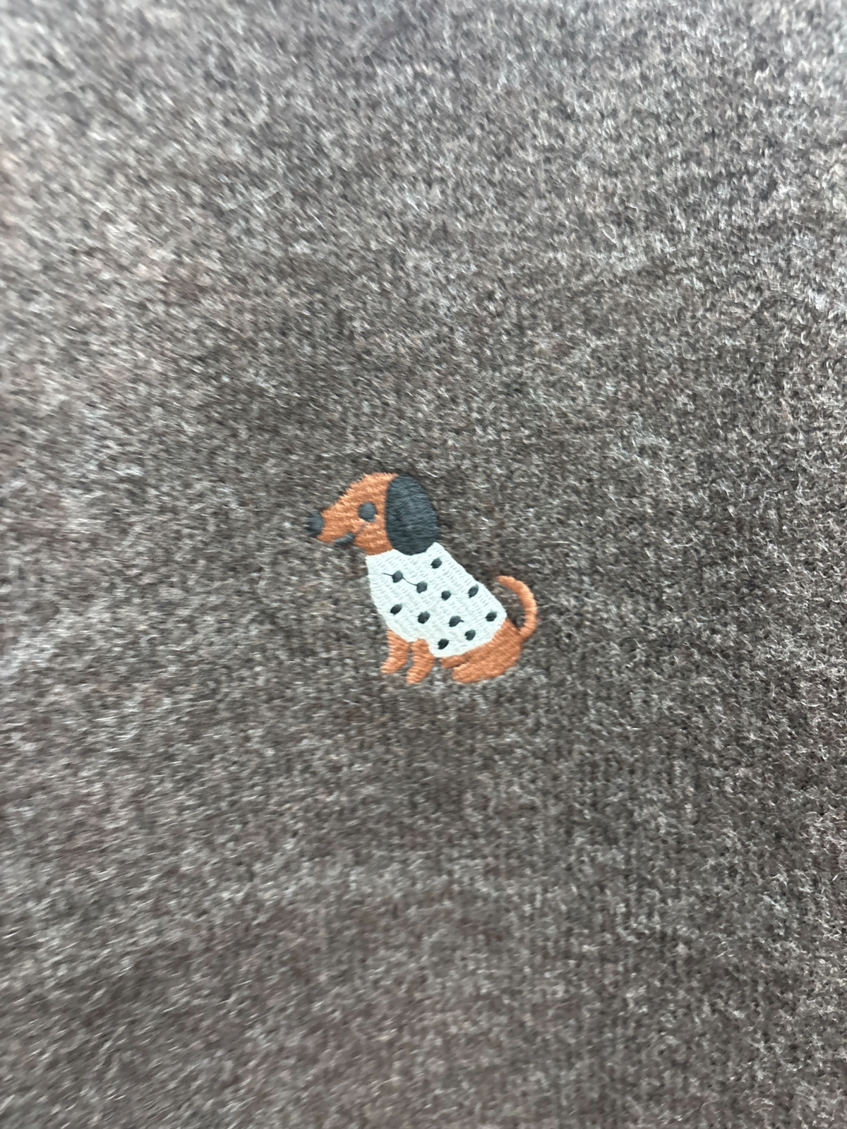 Maglia Dog Embroidery Brown