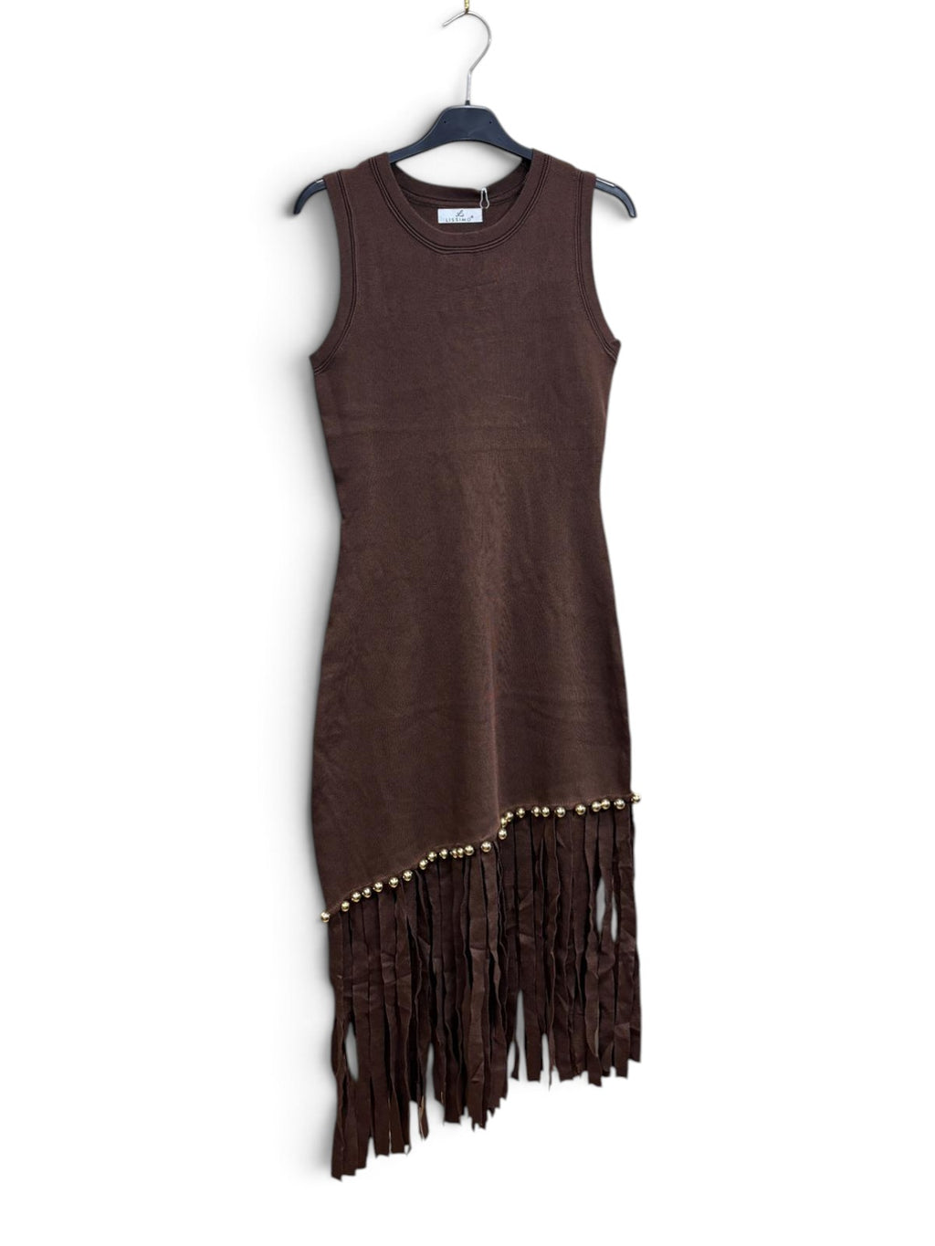 Abito Frange Boho Marrone