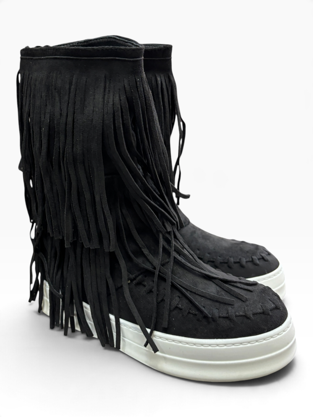 Stivaletto Frange Boho Chic Nero