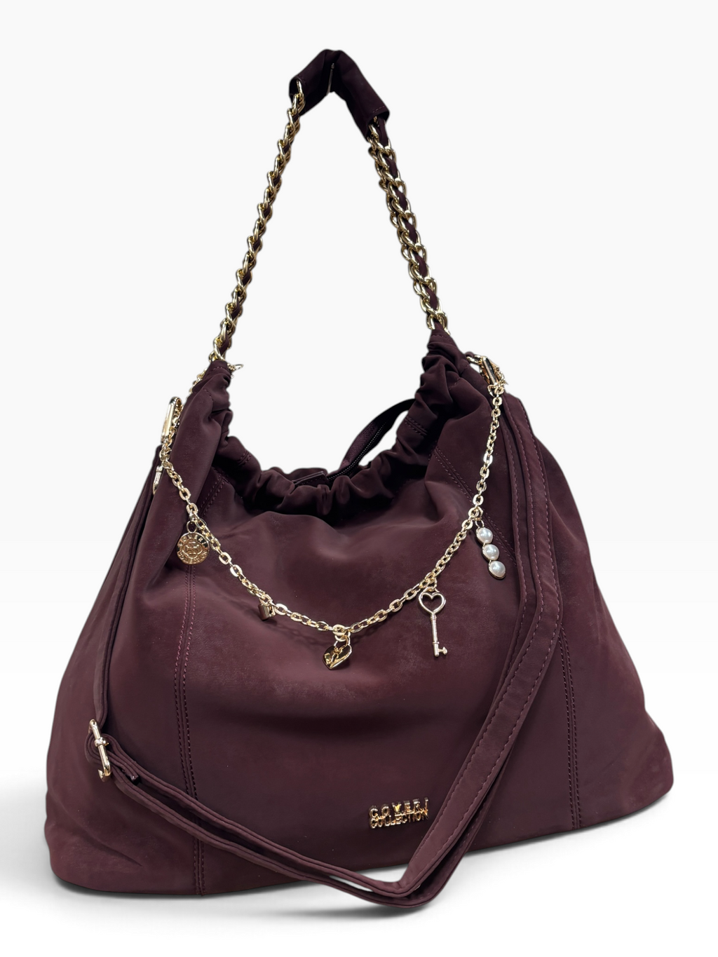 Borsa Coveri Collection Bordeaux con Catena Gioiello