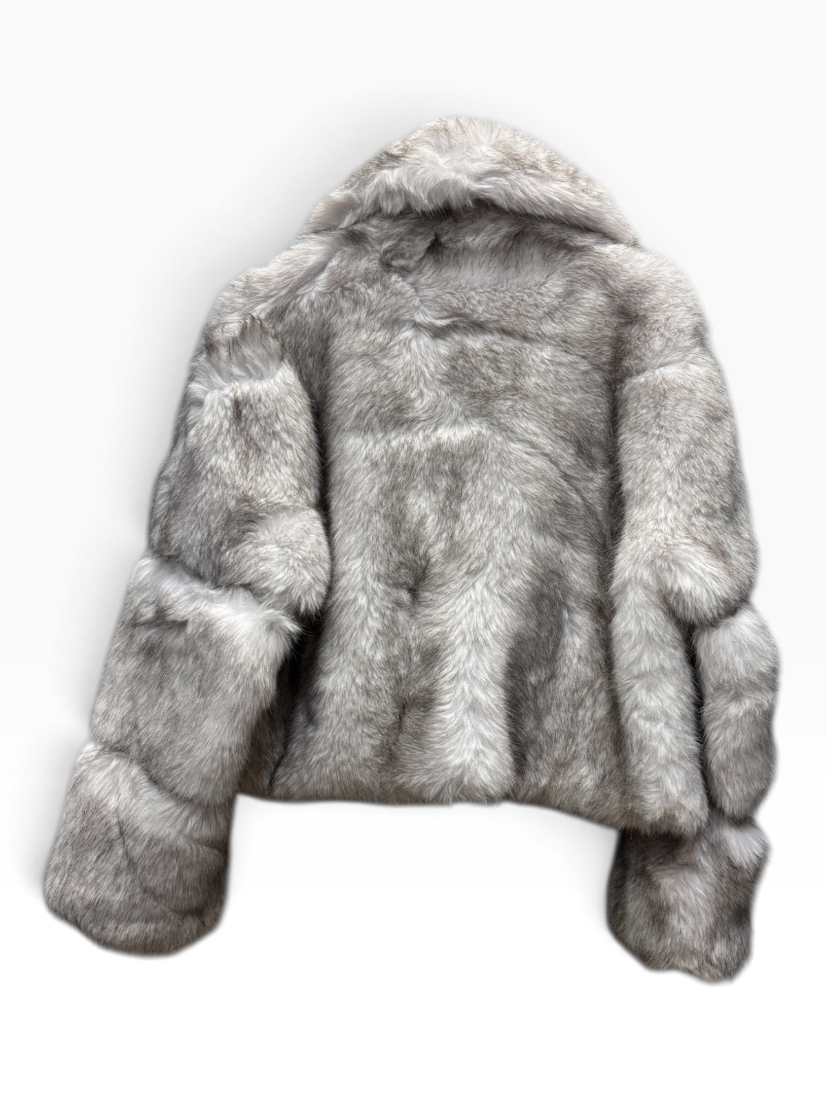Giacca in Eco-Pelliccia Grigio Chiaro