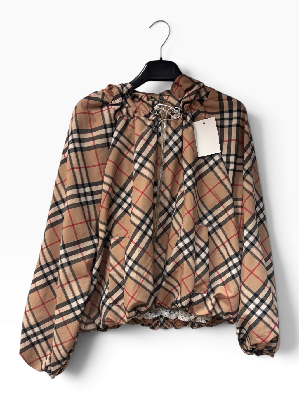 Giacca Check Urban con Cappuccio