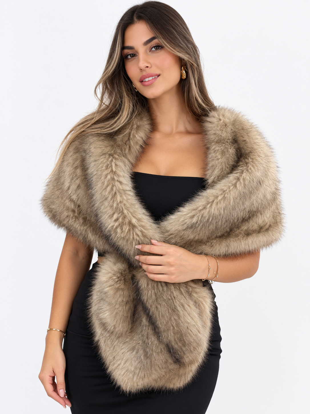 Scialle Luxury Fur Beige