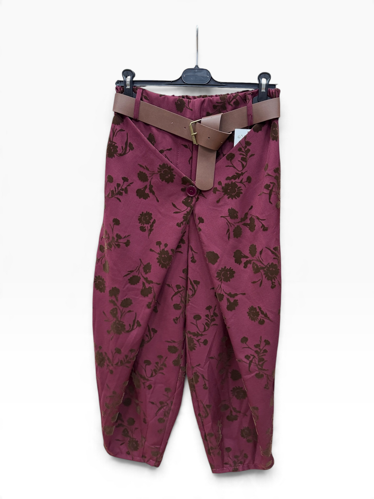 Pantalone NEW Wrap Roses Bordeaux