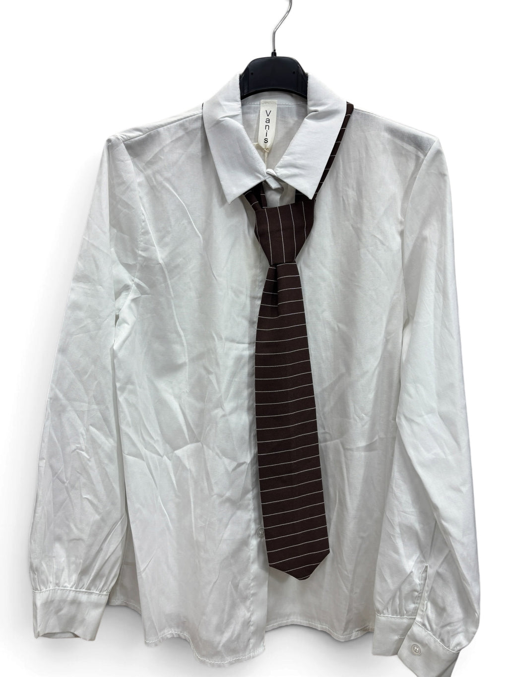 Completo Tailleur 4 Pezzi Marrone Gessato – Blazer, Pantalone, Camicia e Cravatta