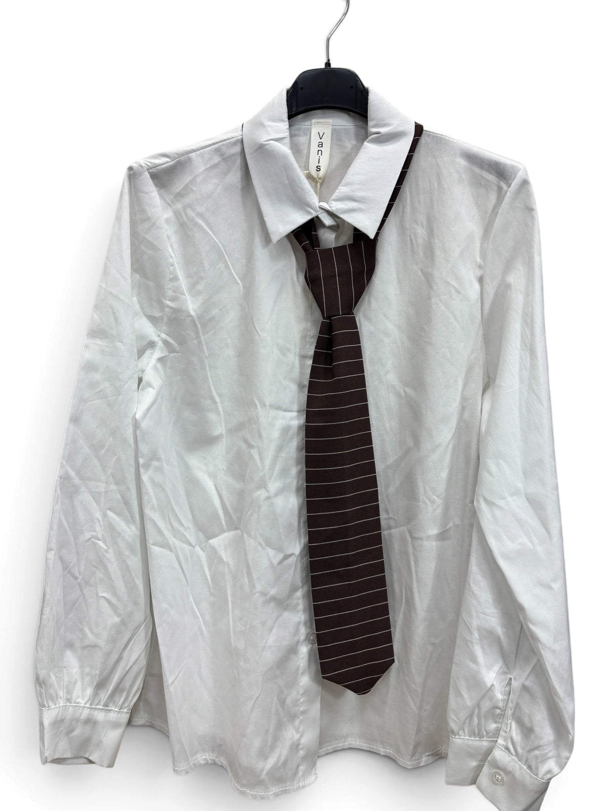 Completo Tailleur 4 Pezzi Marrone Gessato – Blazer, Pantalone, Camicia e Cravatta
