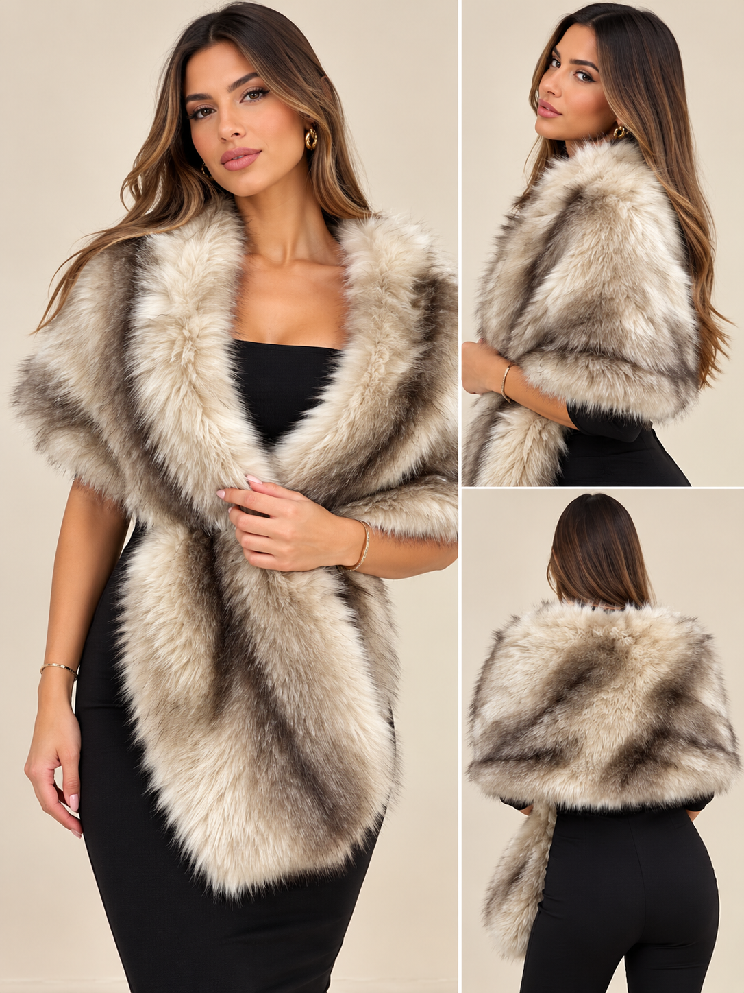 Scialle Luxury Fur White