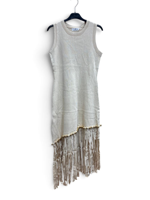 Abito Frange Boho Beige