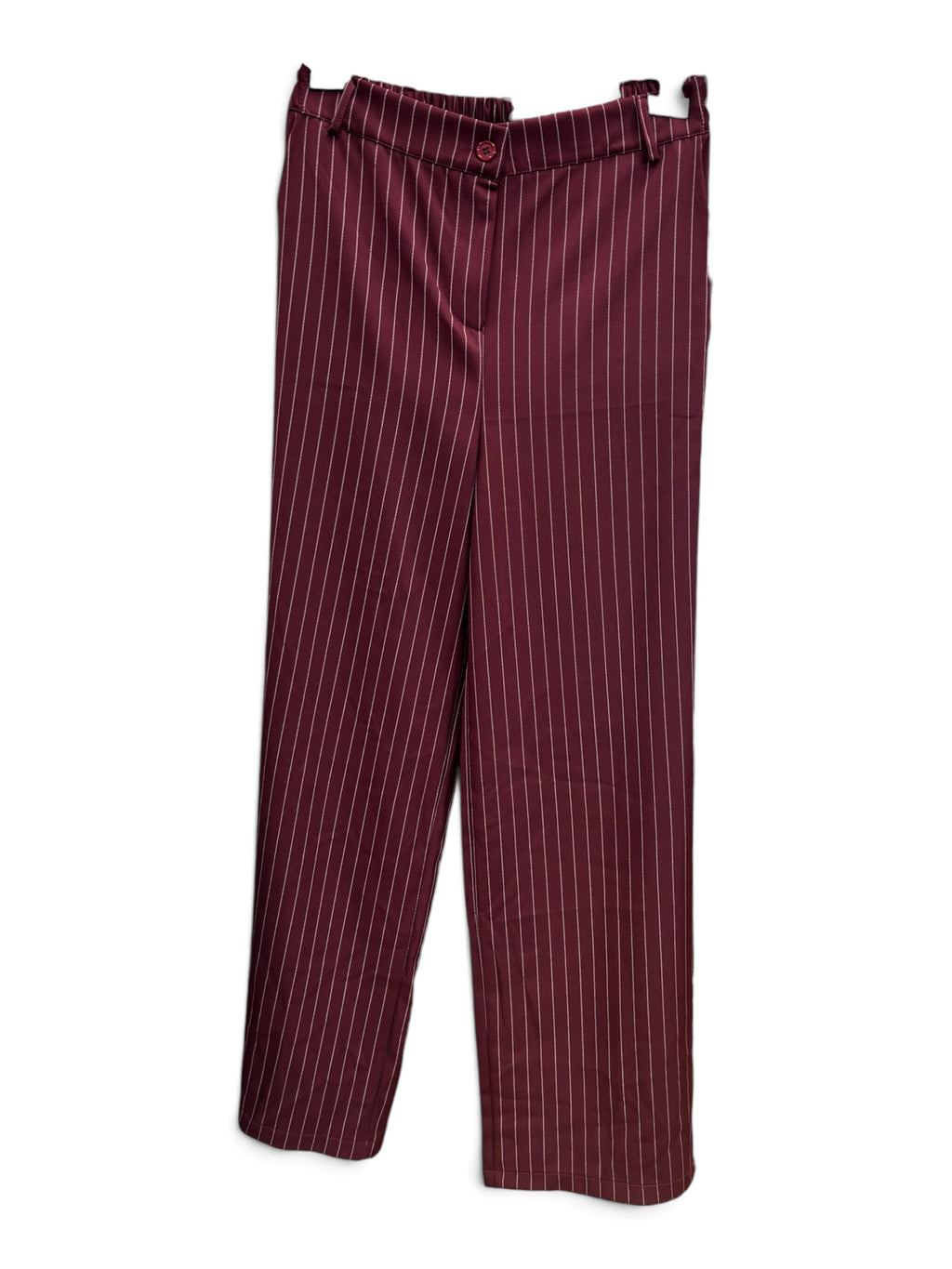 Completo Tailleur 4 Pezzi Burgundy Gessato – Blazer, Pantalone, Camicia e Cravatta