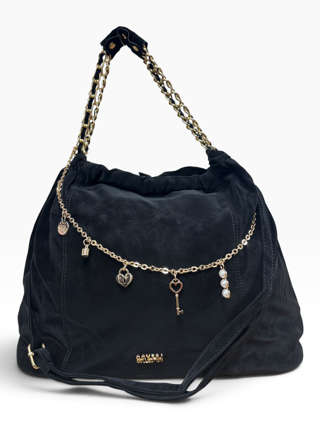 Borsa Coveri Collection Black con Catena Gioiello