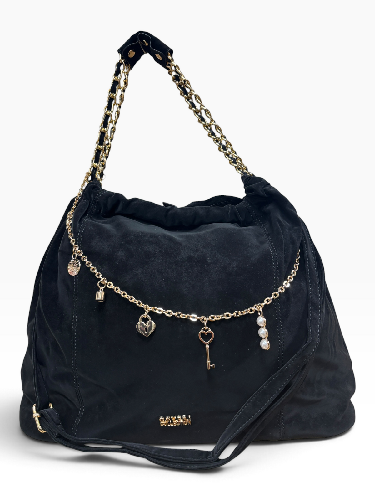 Borsa Coveri Collection Black con Catena Gioiello