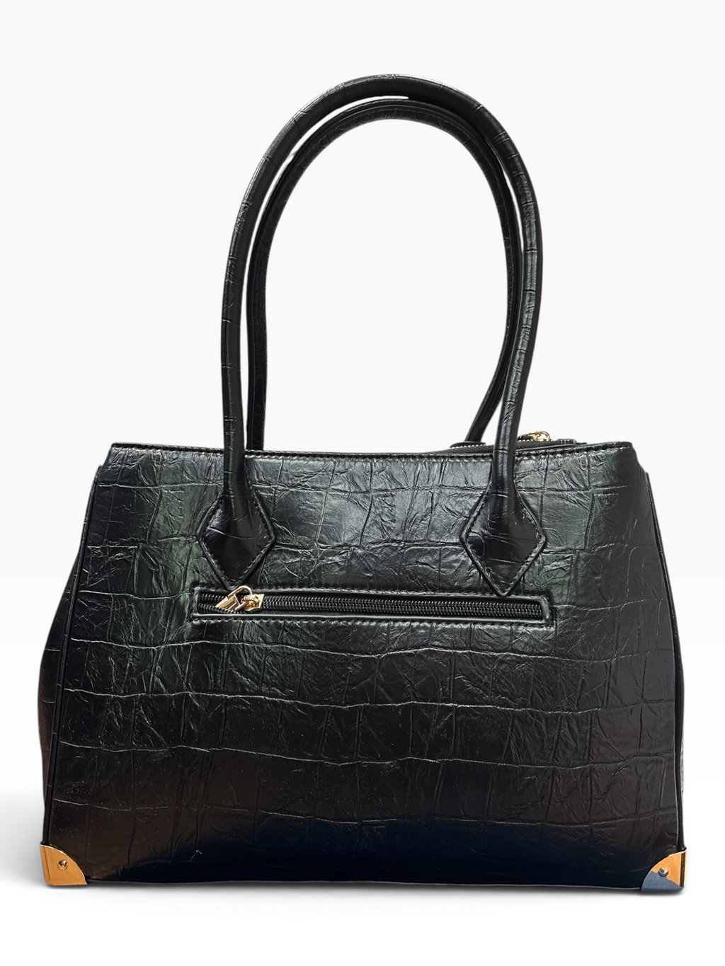 Borsa a Mano Effetto Cocco Nera – Phard