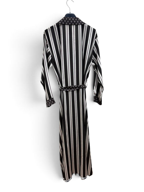 Abito Lungo Righe Chic Marrone