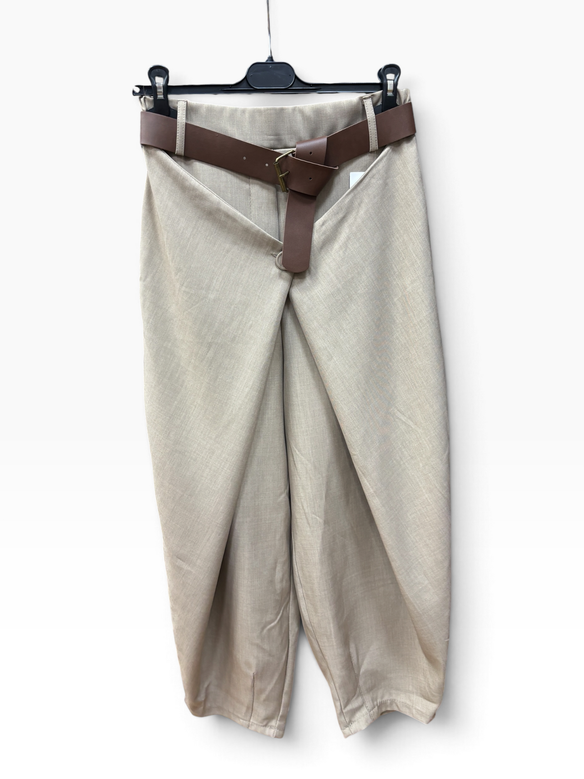Pantalone NEW Wrap con Cintura Beige