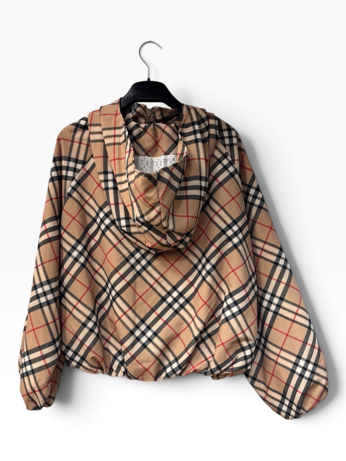 Giacca Check Urban con Cappuccio