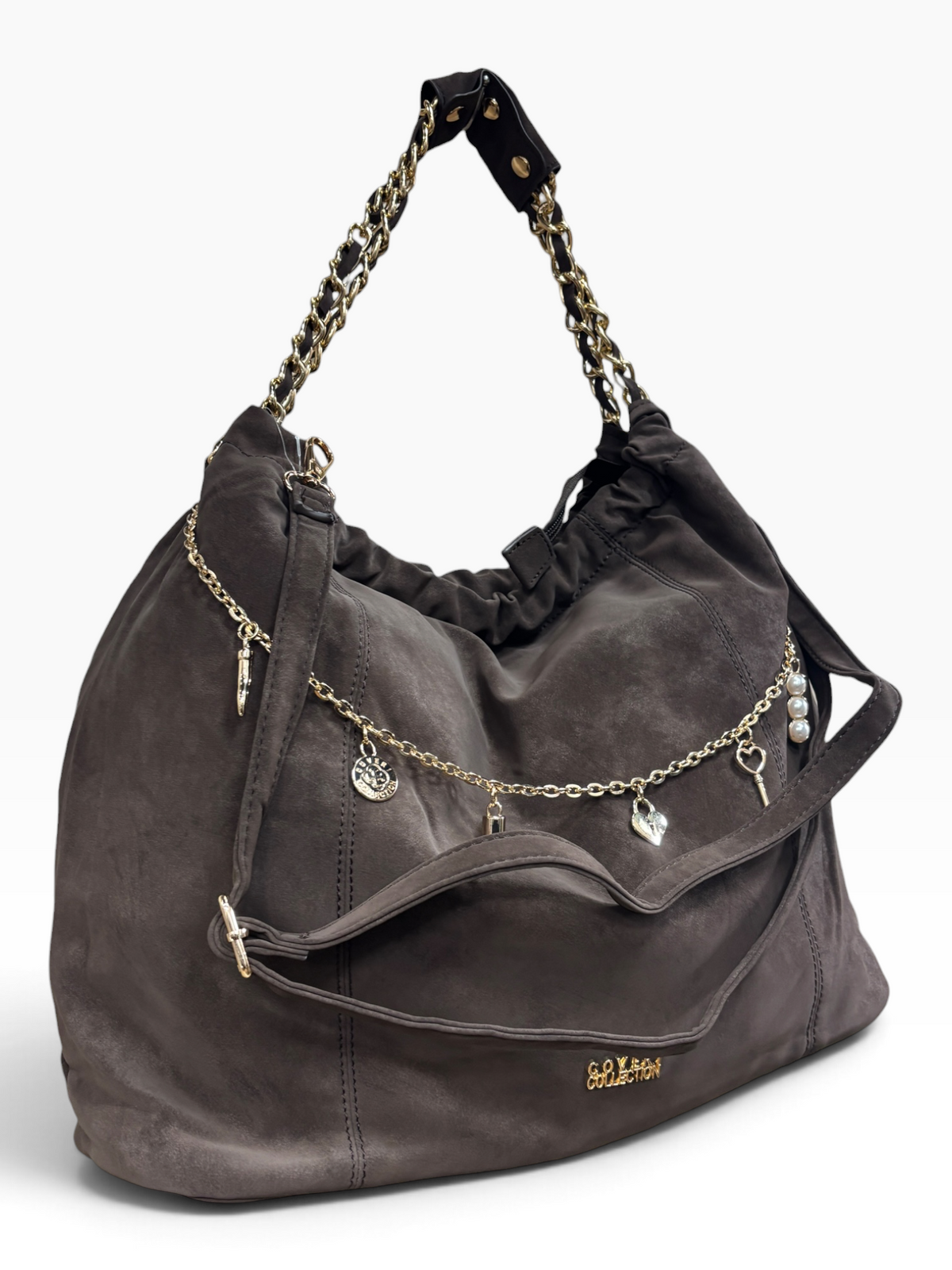 Borsa Coveri Collection Coffee con Catena Gioiello
