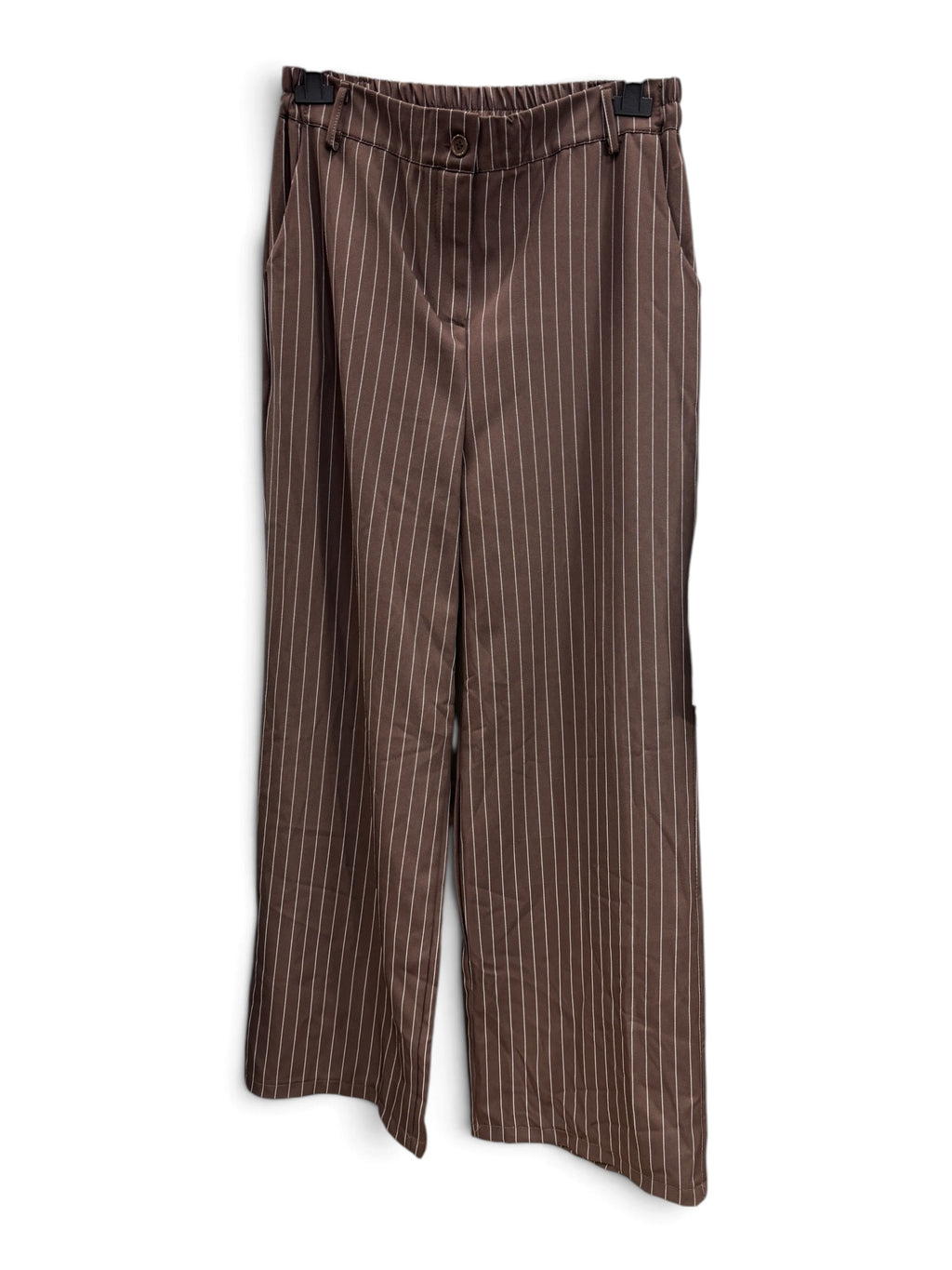 Completo Tailleur 4 Pezzi Marrone Gessato – Blazer, Pantalone, Camicia e Cravatta