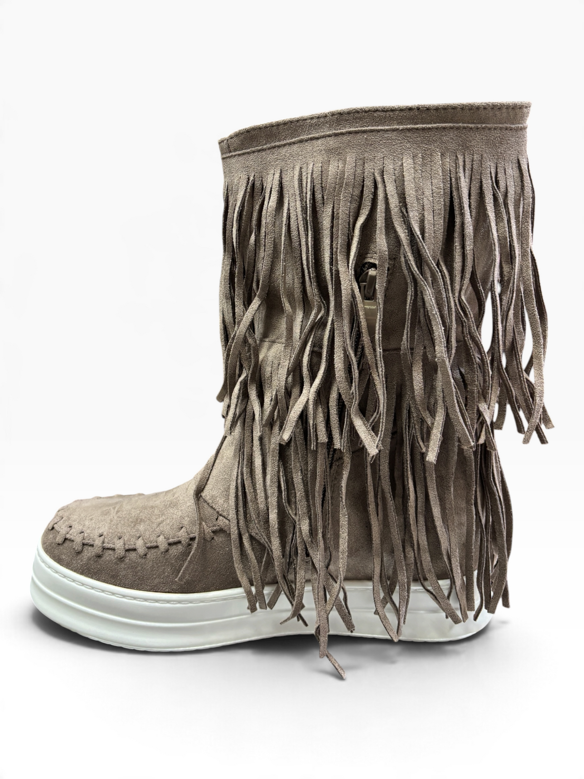 Stivaletto Frange Boho Chic Beige