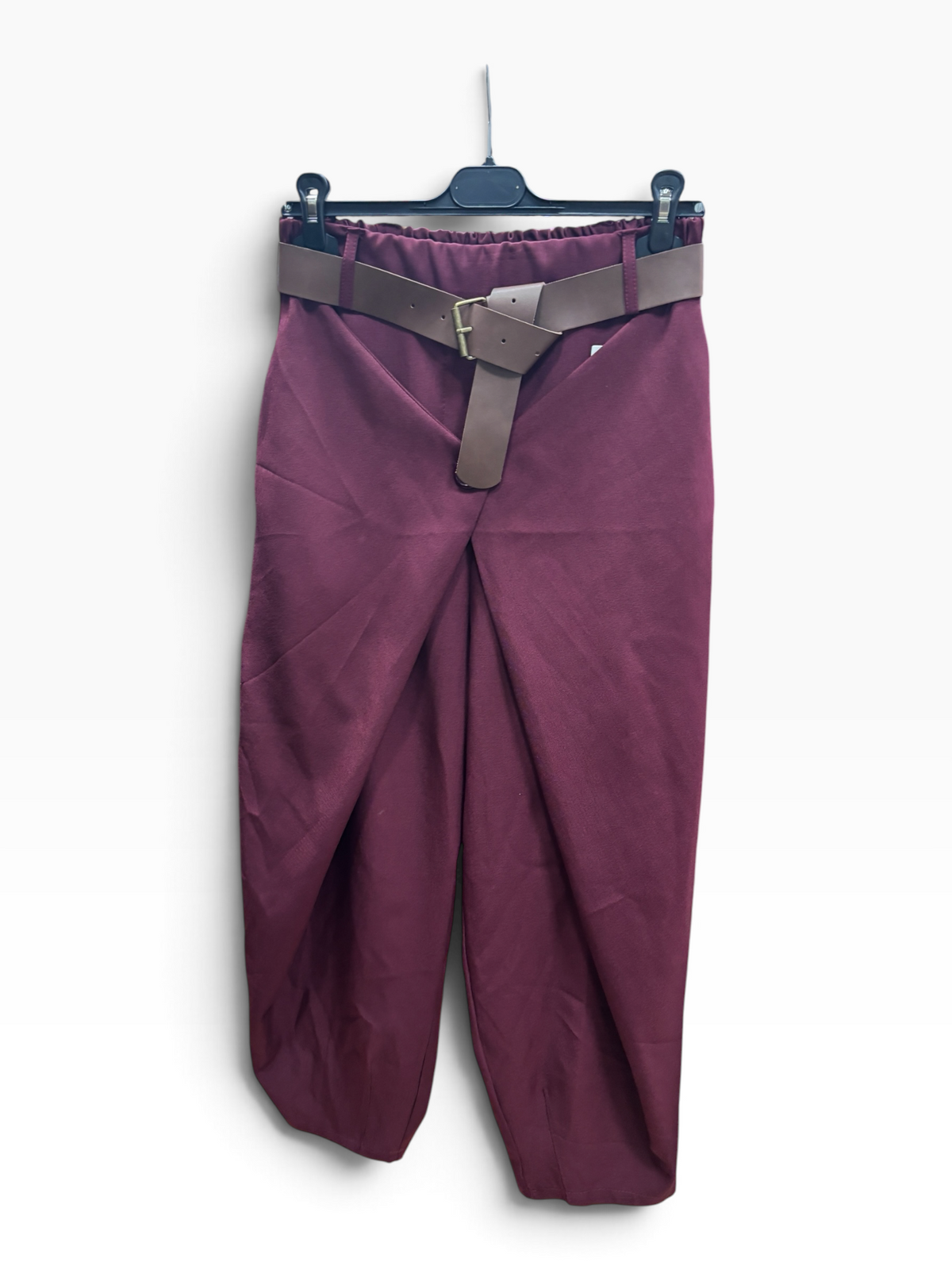Pantalone NEW Wrap con Cintura Bordeaux