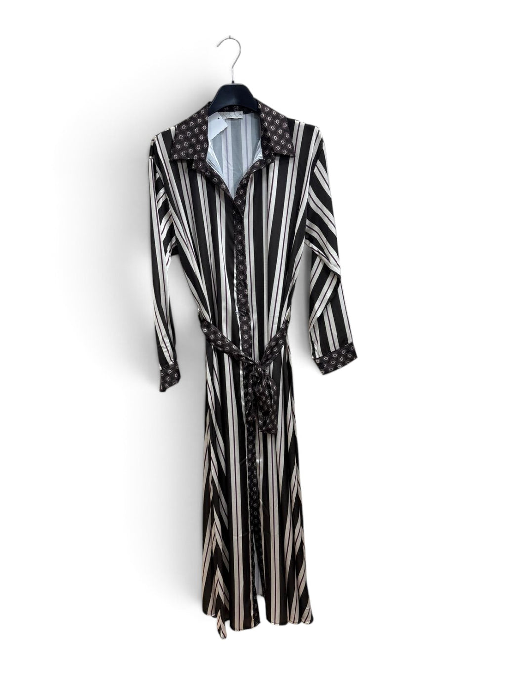 Abito Lungo Righe Chic Marrone