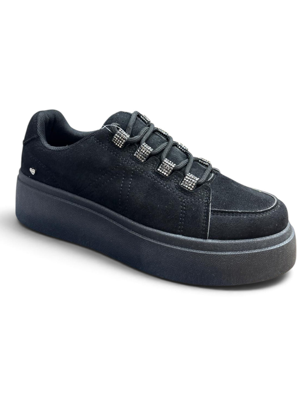 Sneakers Platform Suede Nero