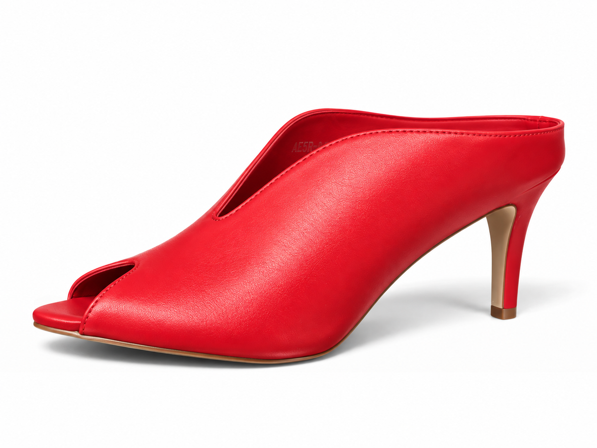 Sabot Open Toe con Tacco RED