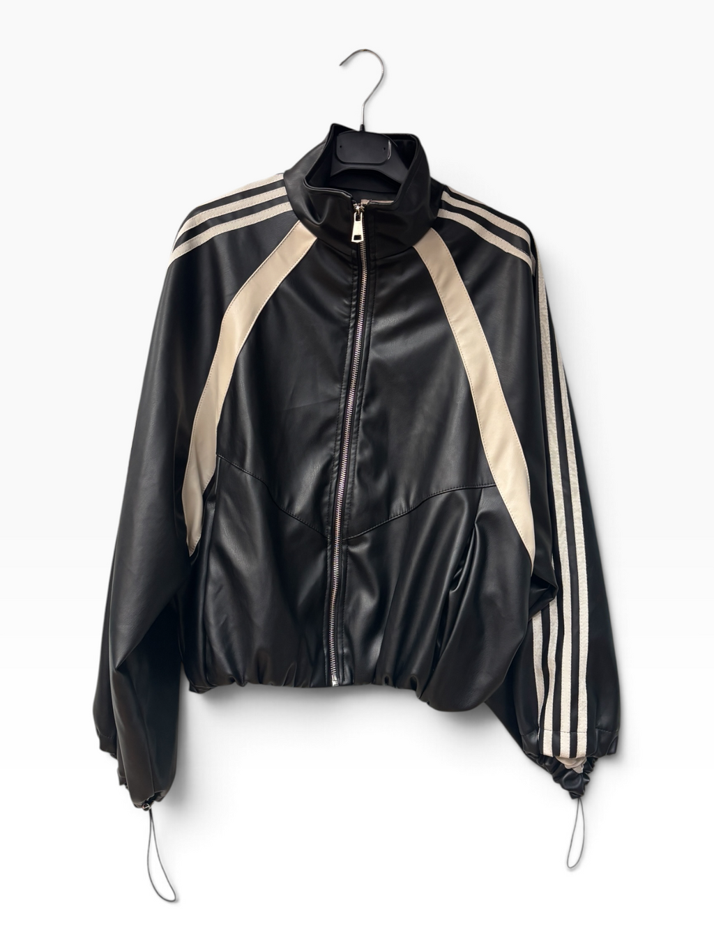 Giacca Biker Sport in Ecopelle Nera