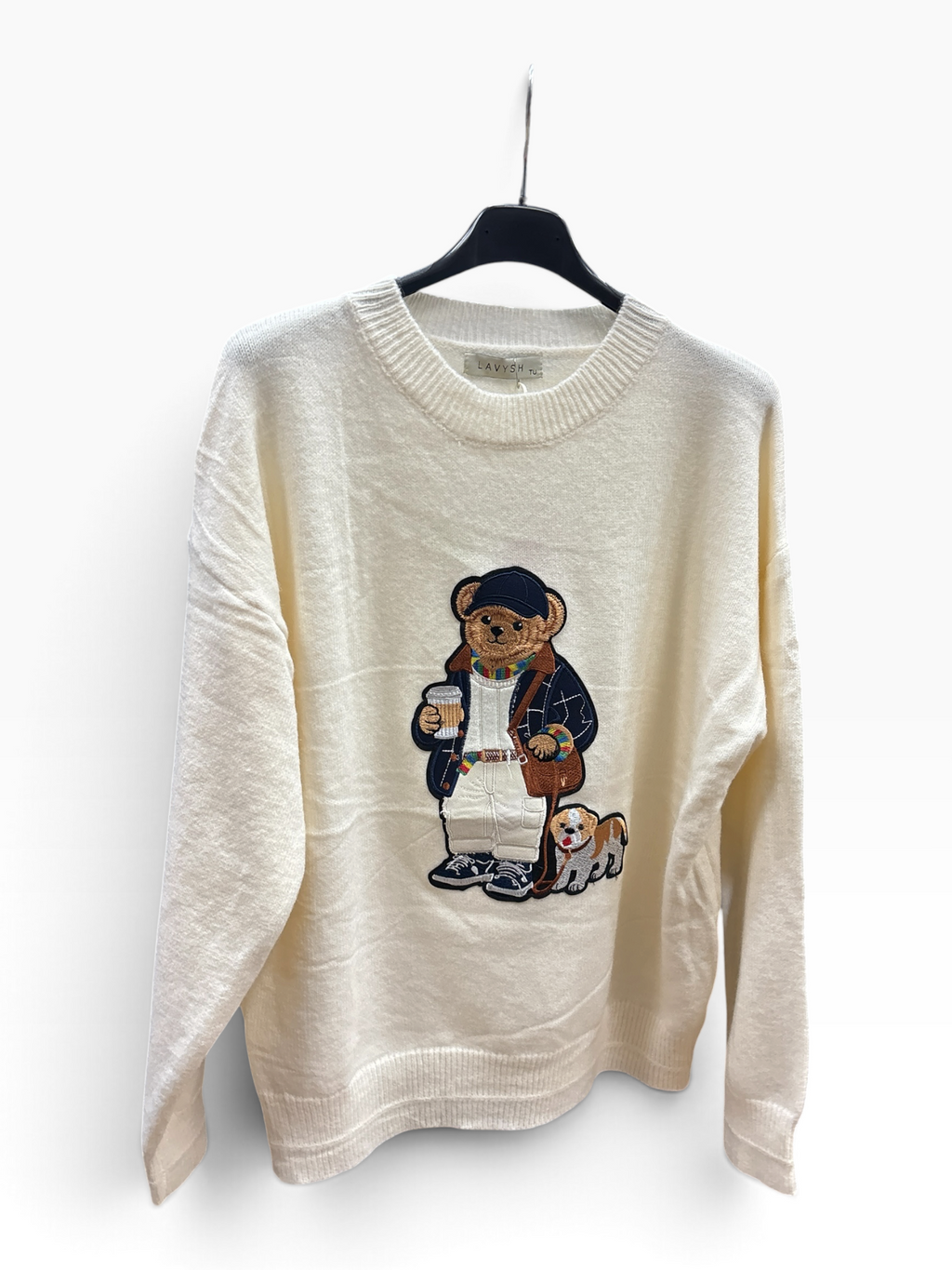 Maglia Teddy Embroidery Beige
