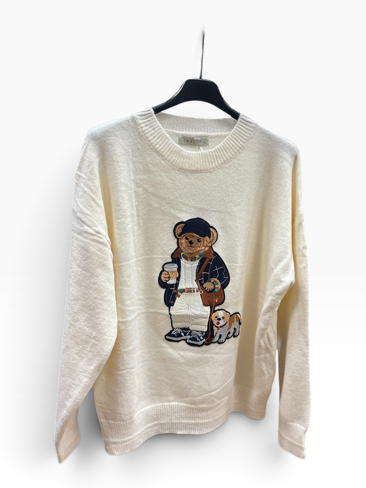 Maglia Teddy Embroidery Beige