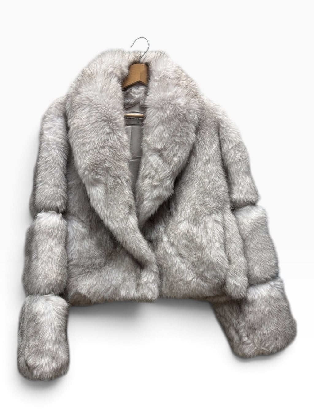 Giacca in Eco-Pelliccia Grigio Chiaro
