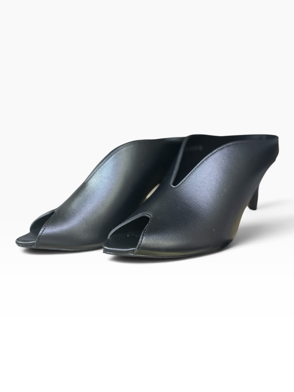 Sabot Open Toe con Tacco Nero