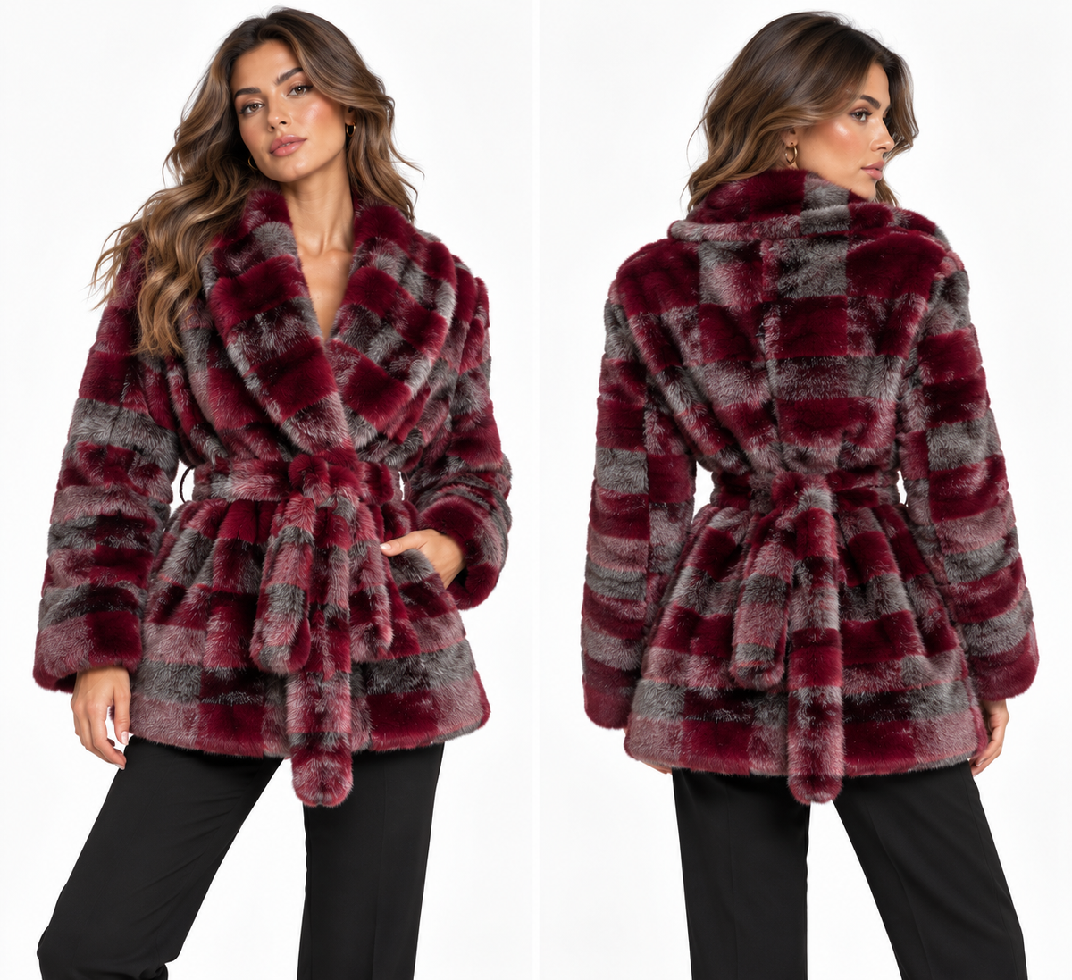 Eco-Pelliccia WILD FUR Bordeaux