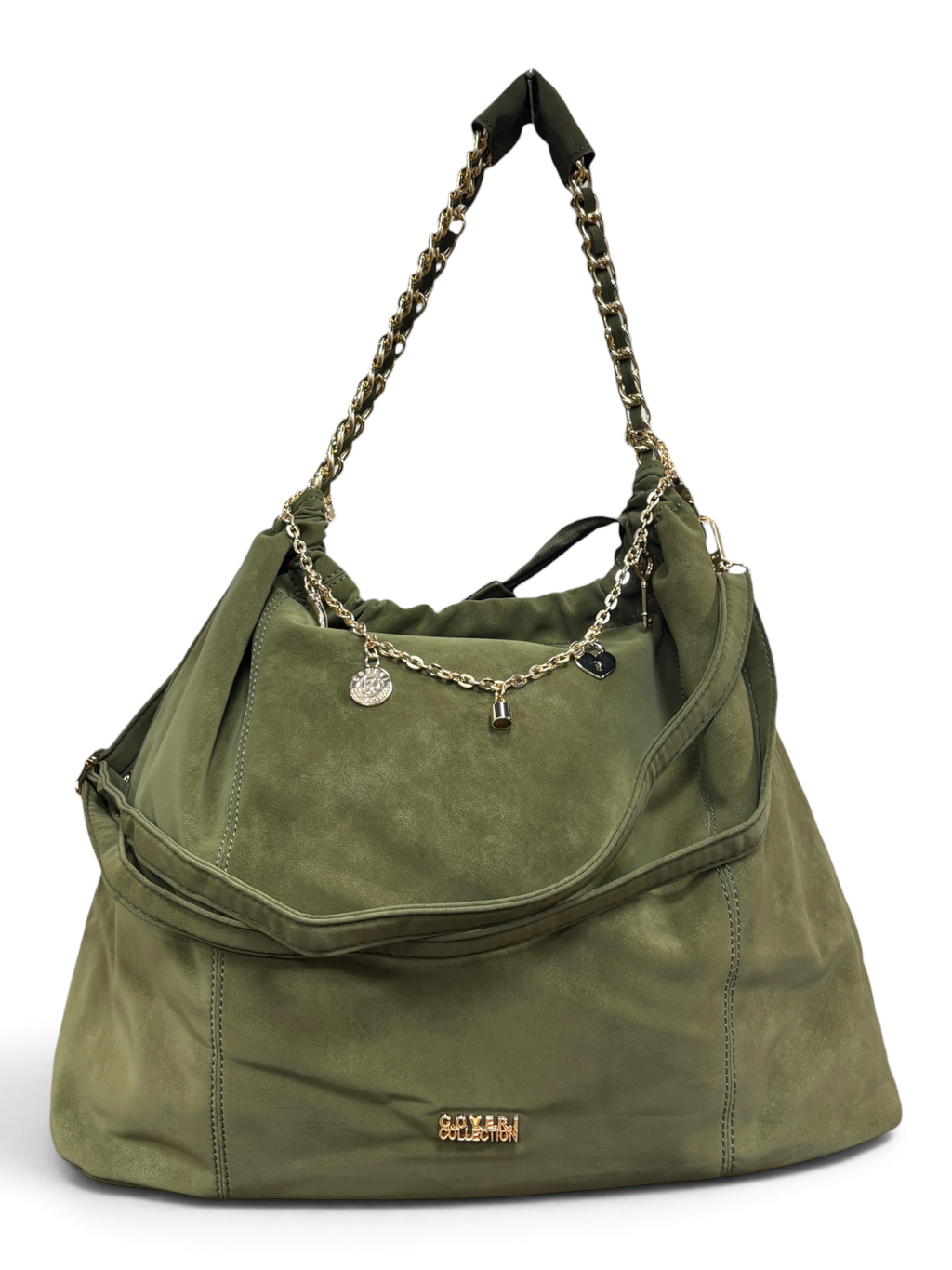 Borsa Coveri Collection Green con Catena Gioiello