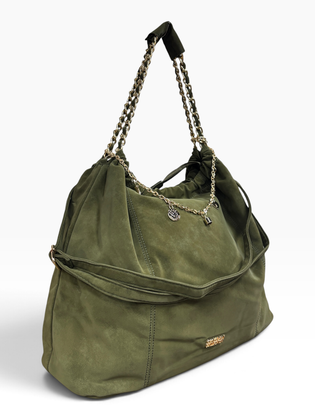 Borsa Coveri Collection Green con Catena Gioiello