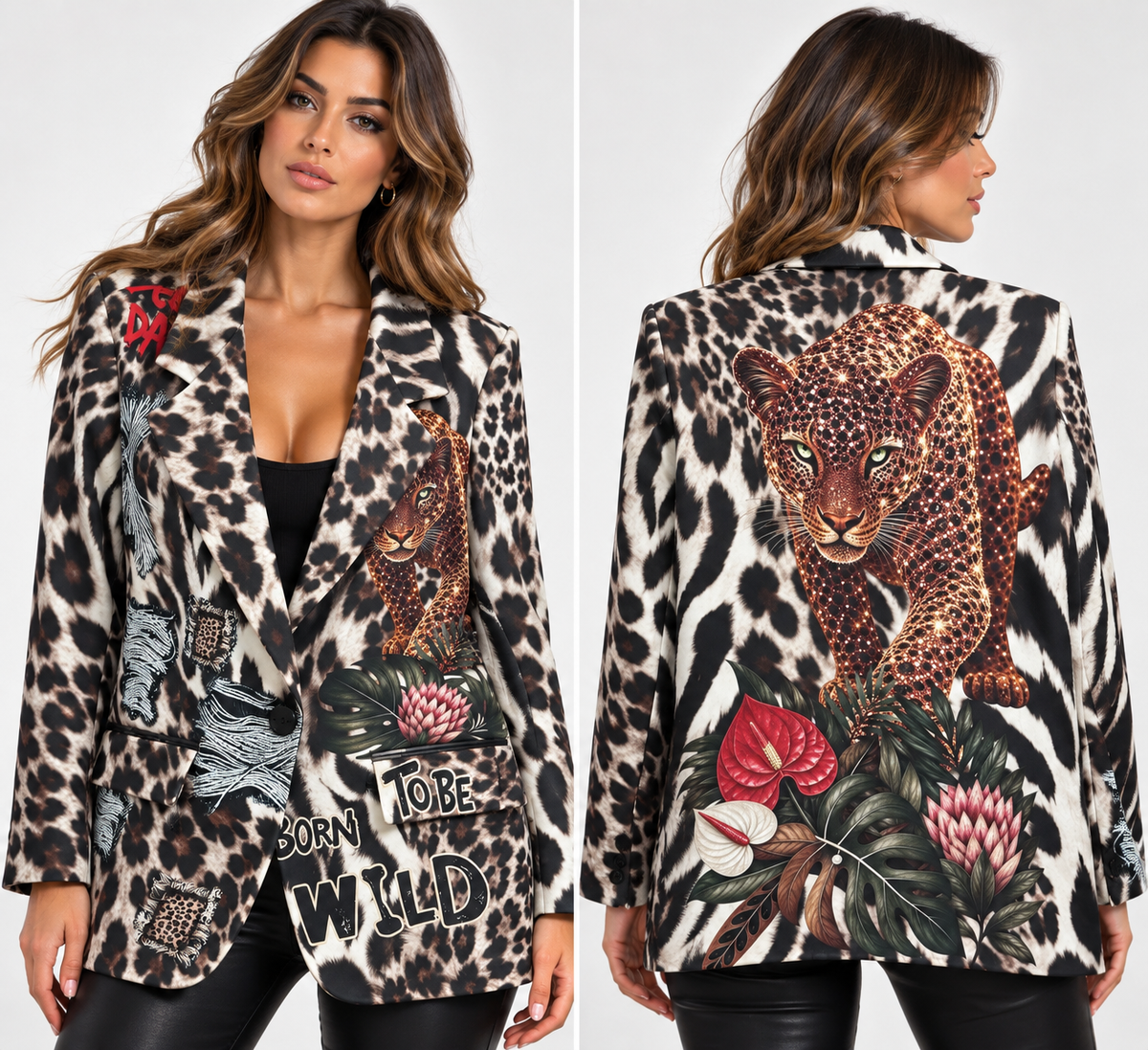 Blazer LEOPARD IN FLOWERS