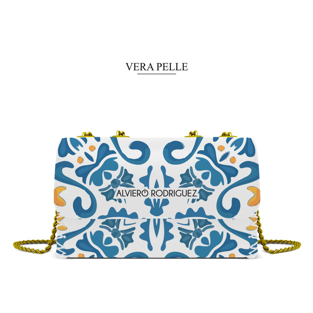 Borsa Madame Bianca Blu Maioliche