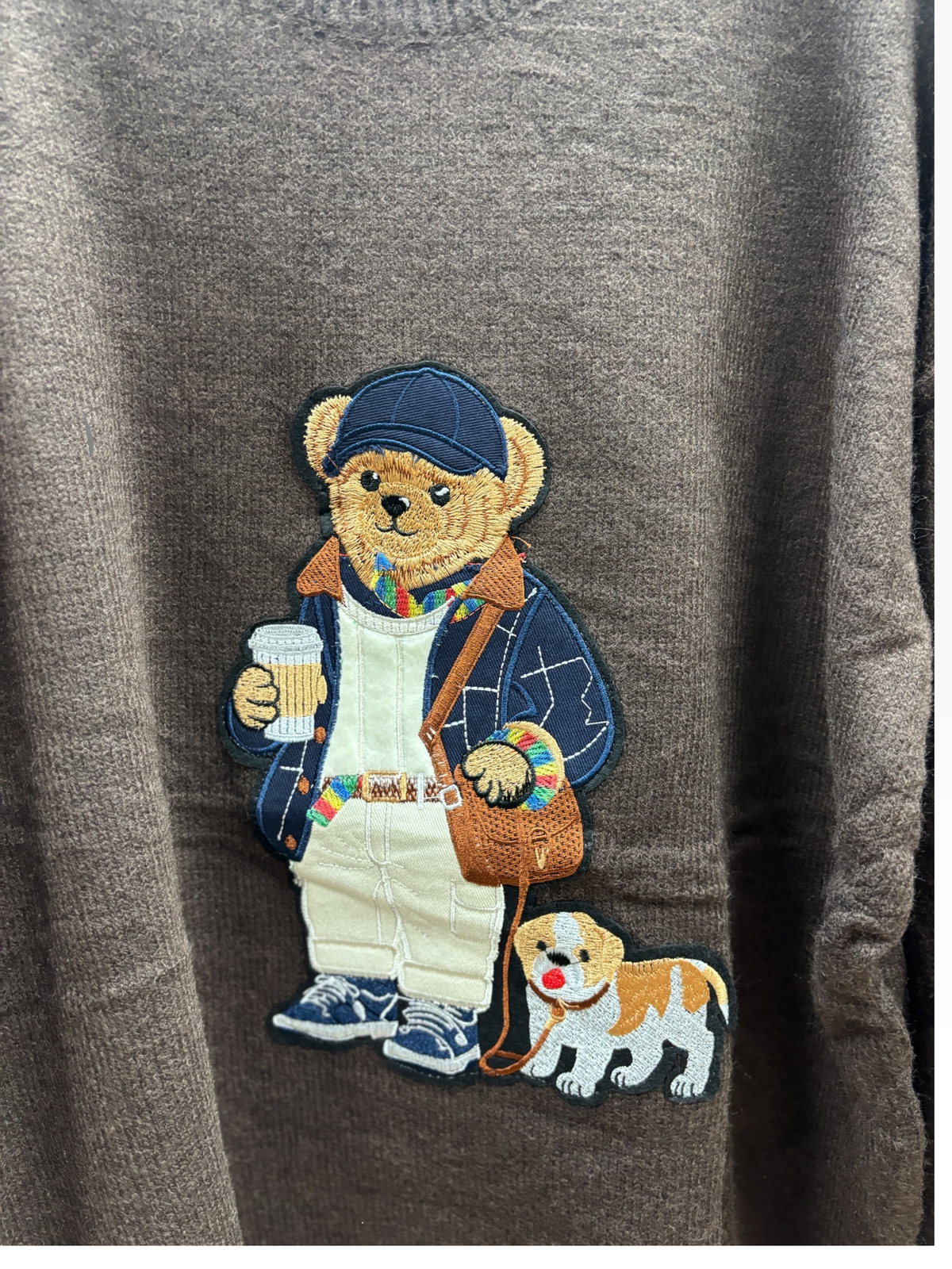 Maglia Teddy Embroidery Grigia