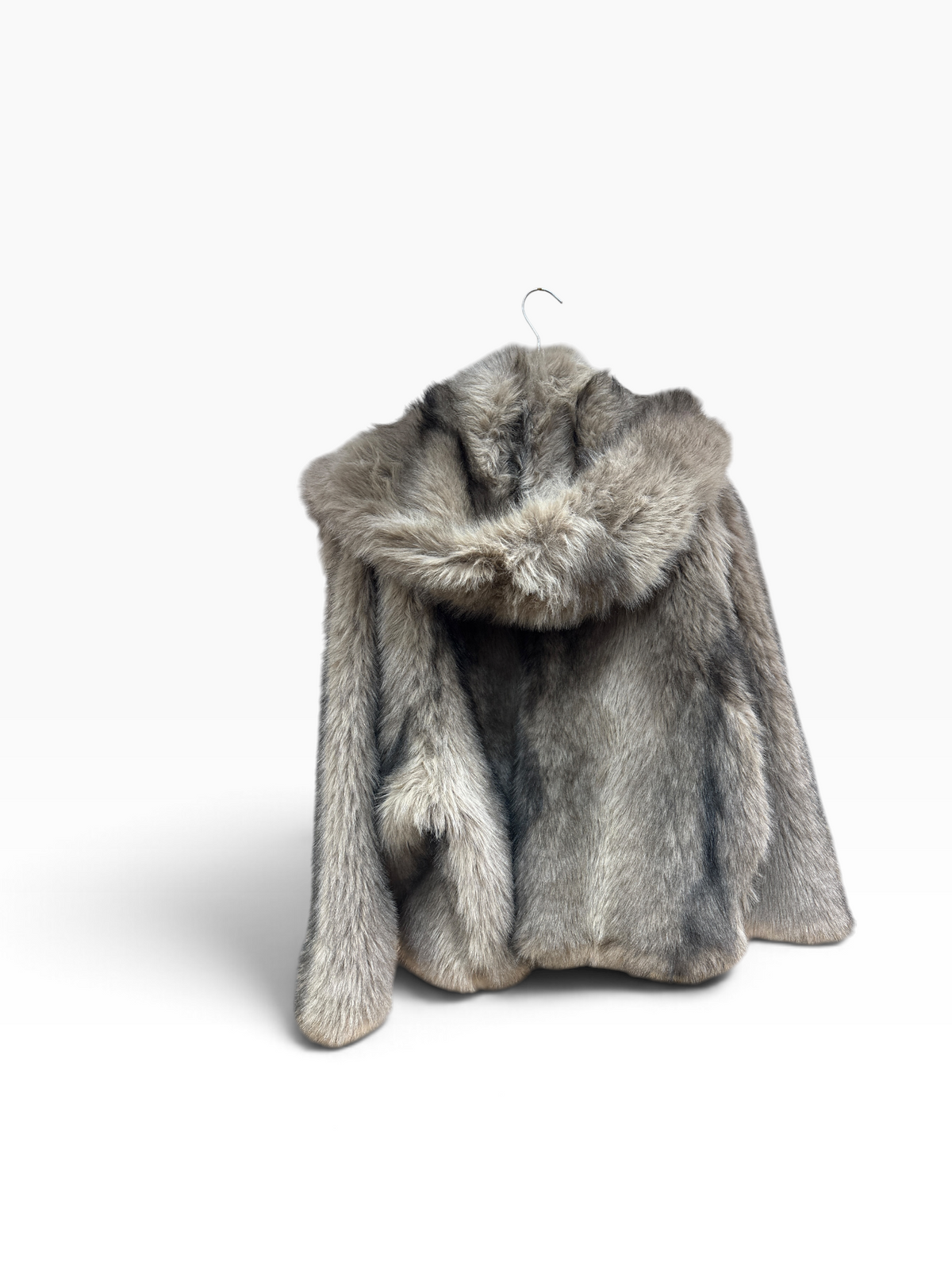 Cappotto in pelliccia sintetica color beige/tortora