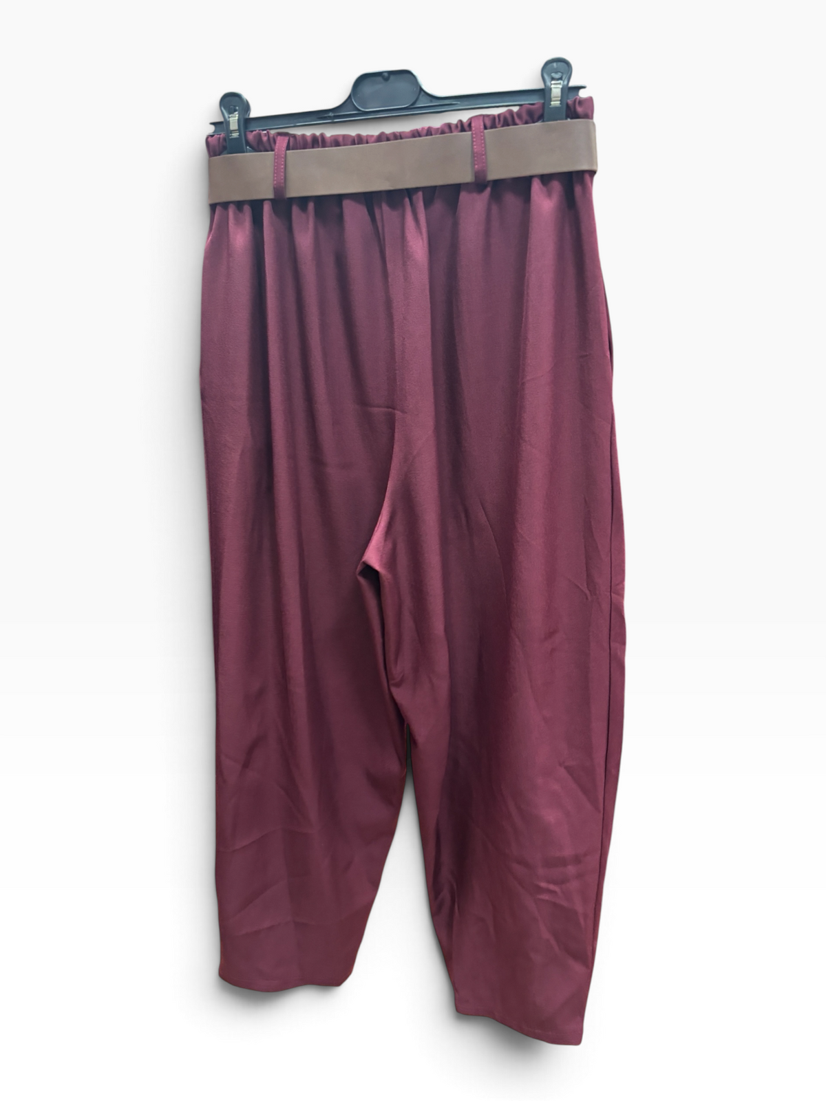 Pantalone NEW Wrap con Cintura Bordeaux